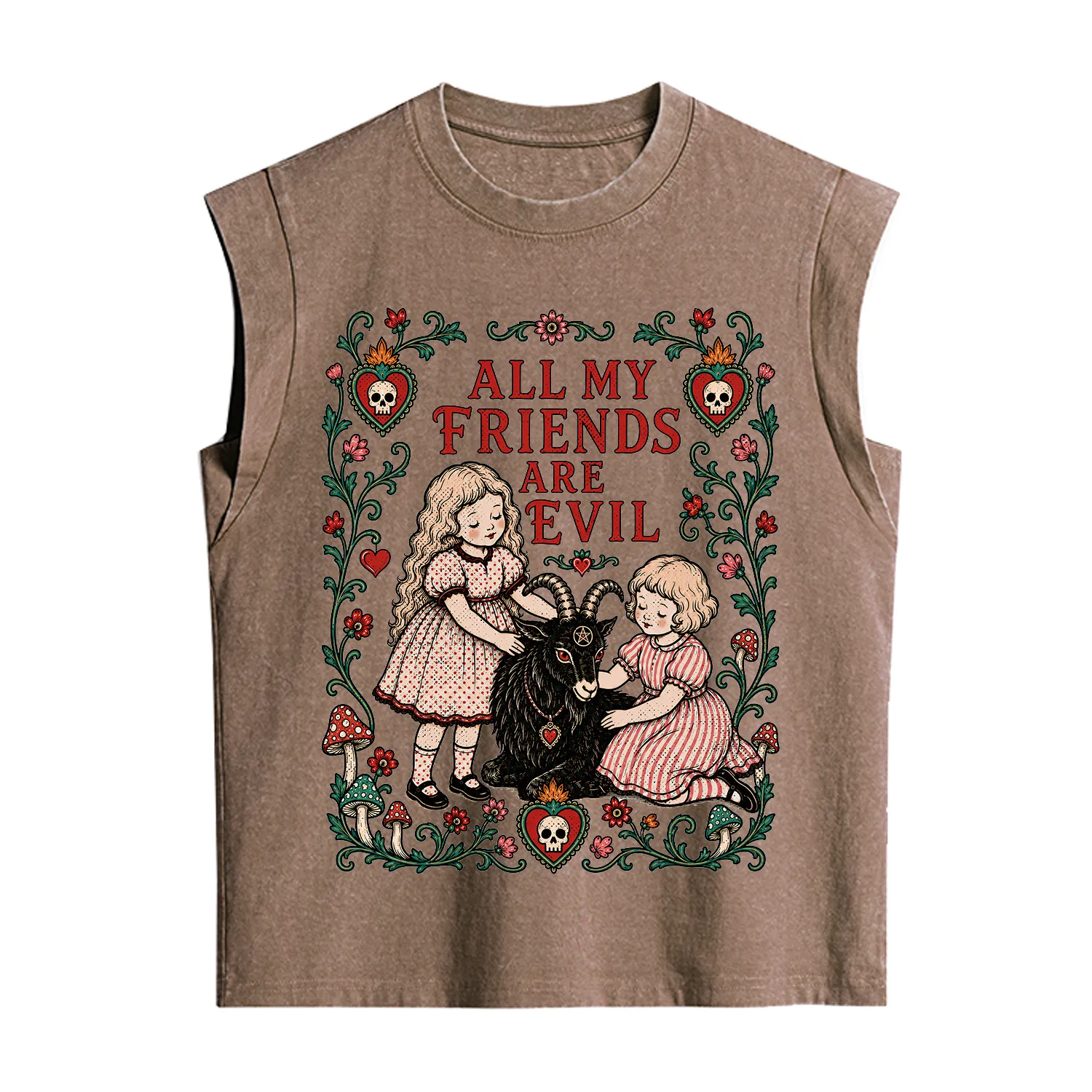 Purplehecate All My Friends Are Evil Vintage Washed Tank
