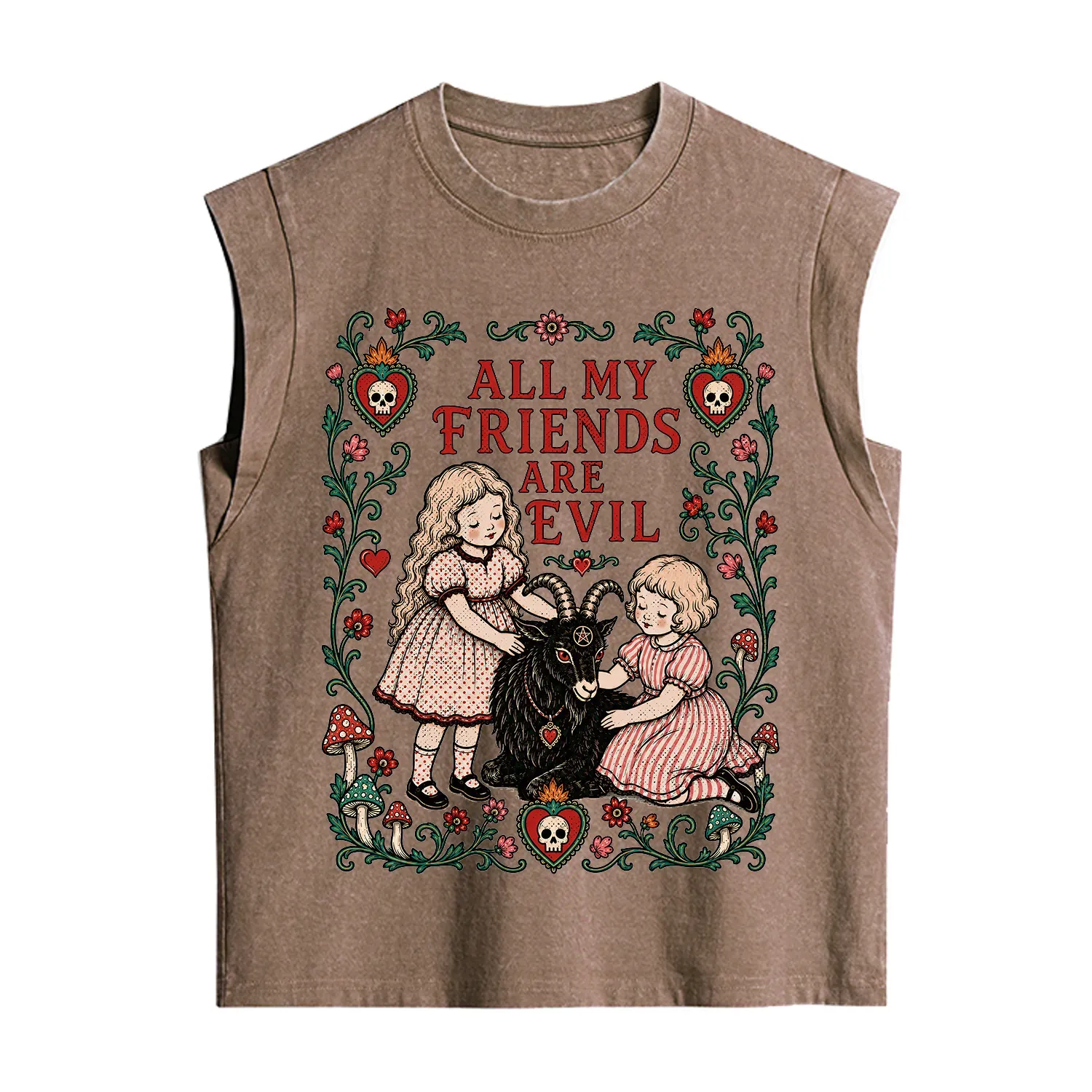 Purplehecate All My Friends Are Evil Vintage Washed Tank