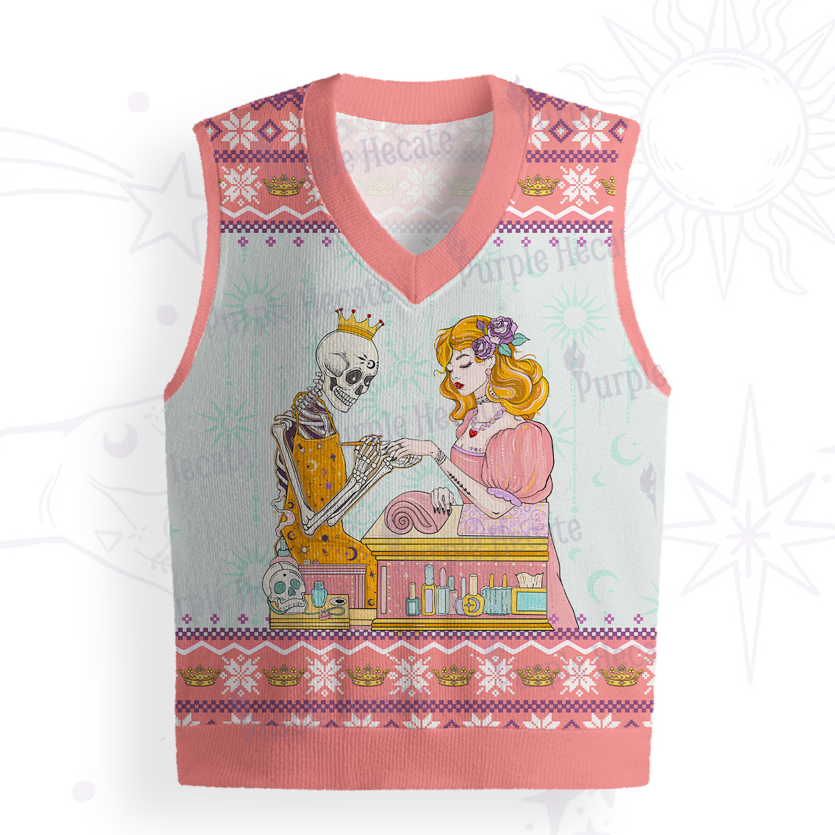 Purplehecate The Nail Tech Life Tarot Ugly Sweater Vest