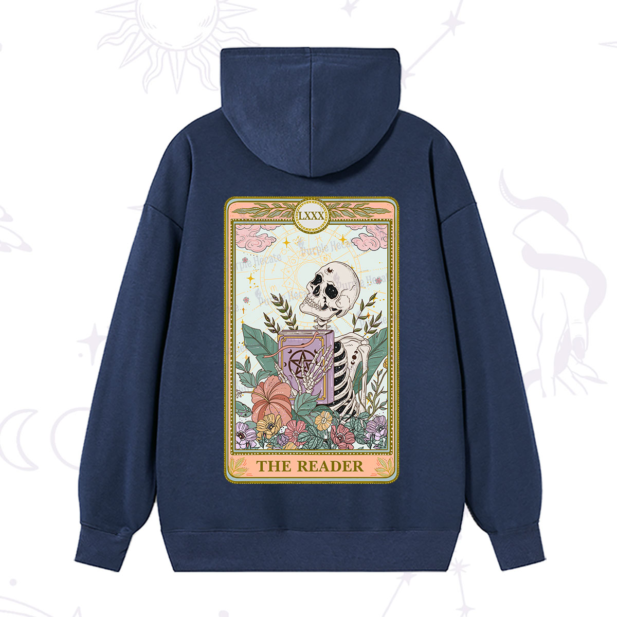 Purplehecate The Reader Occult Tarot Skeleton Hoodie