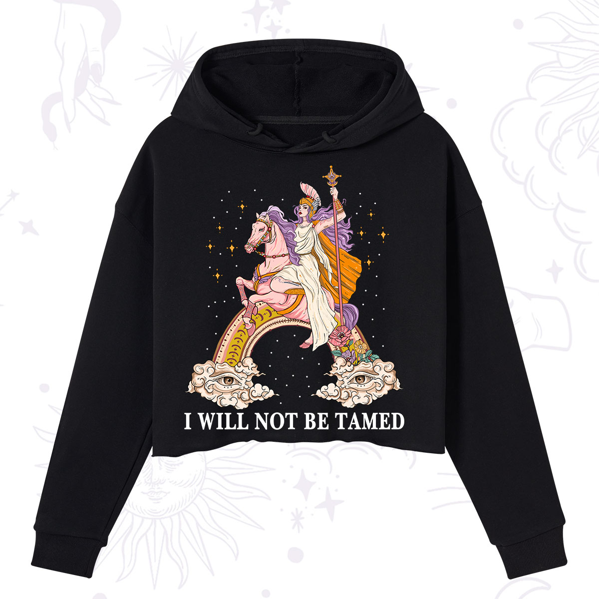 Purplehecate I Will Not Be Tamed Crop Hoodie