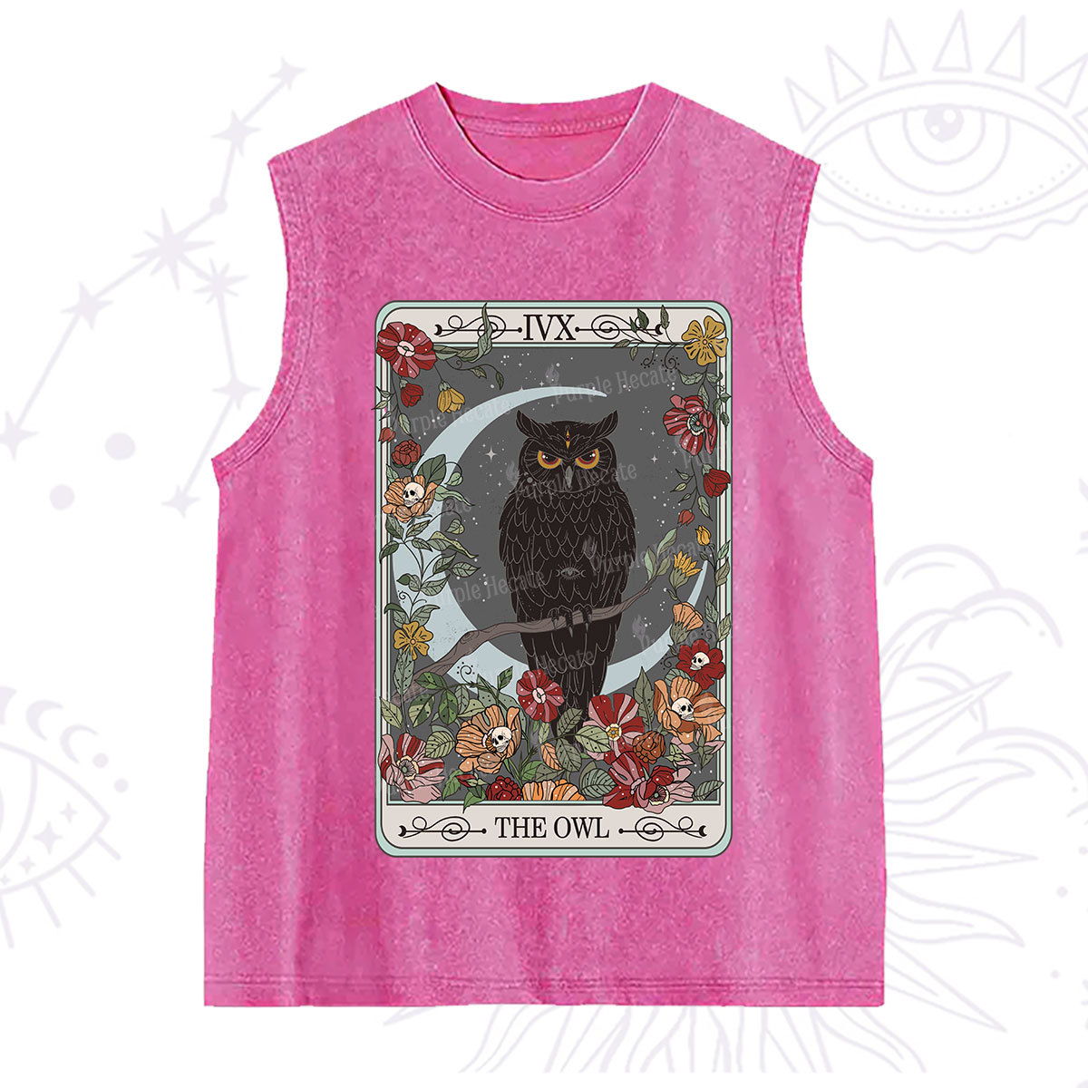 Purplehecate The Owl Tarot Washed Tank
