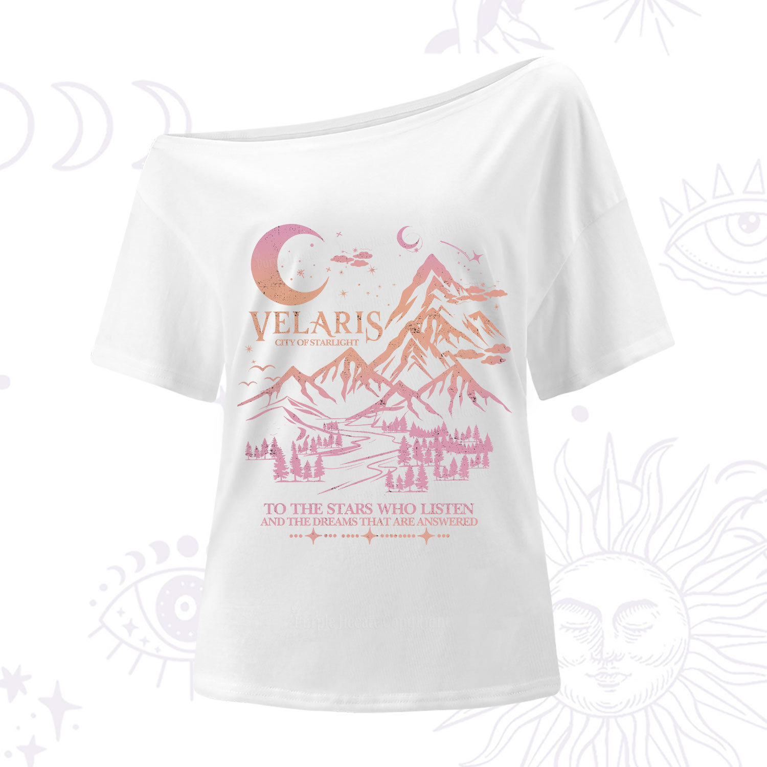 Purplehecate Echoes of the Hidden City One Shoulder T-Shirt