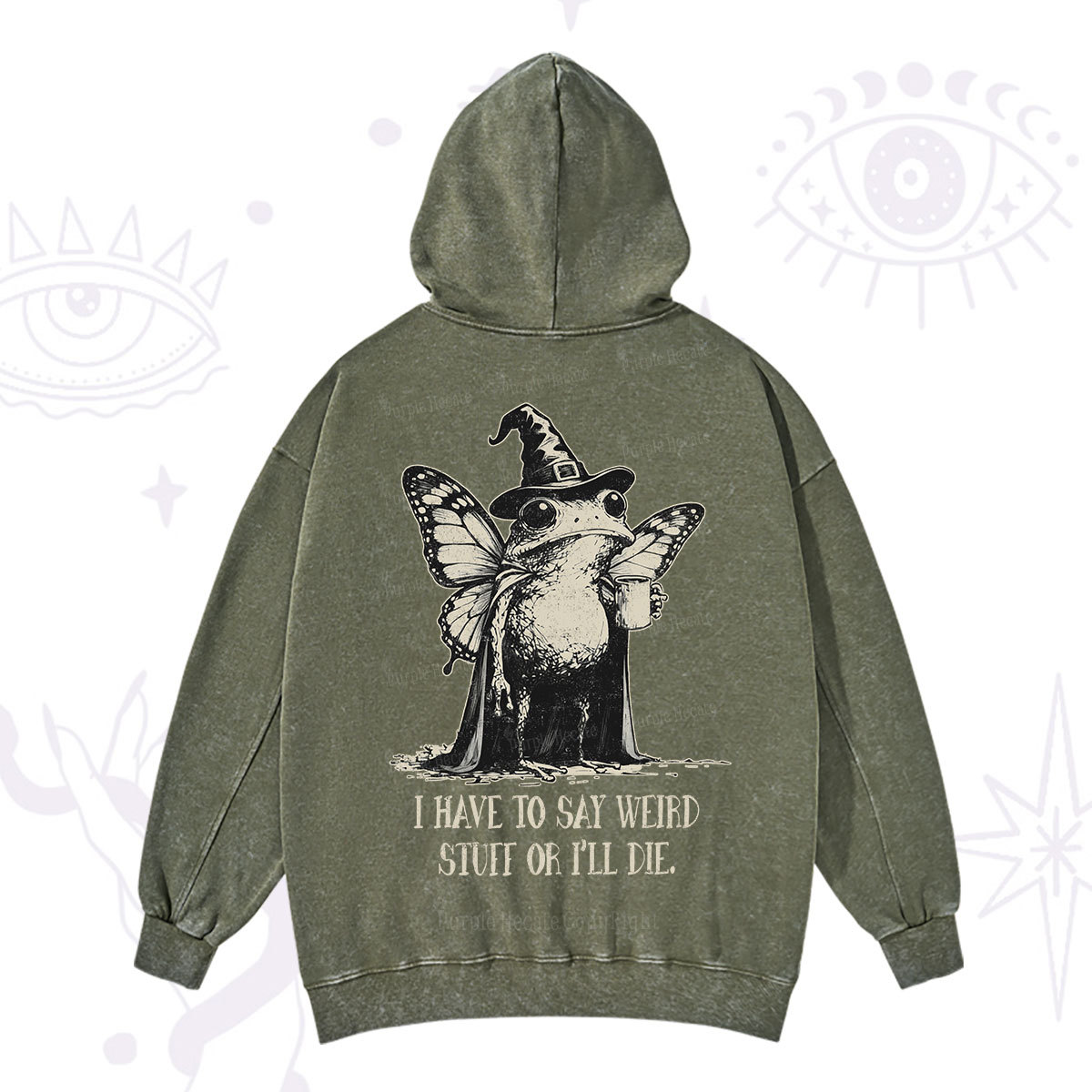 Purplehecate I Have to Say Weird Stuff Or I'll Die Washed Hoodie