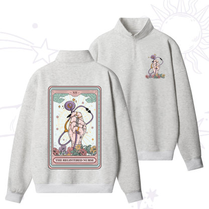 Purplehecate The Registered Nurse Tarot Card Zip Fleece Sweatshirt