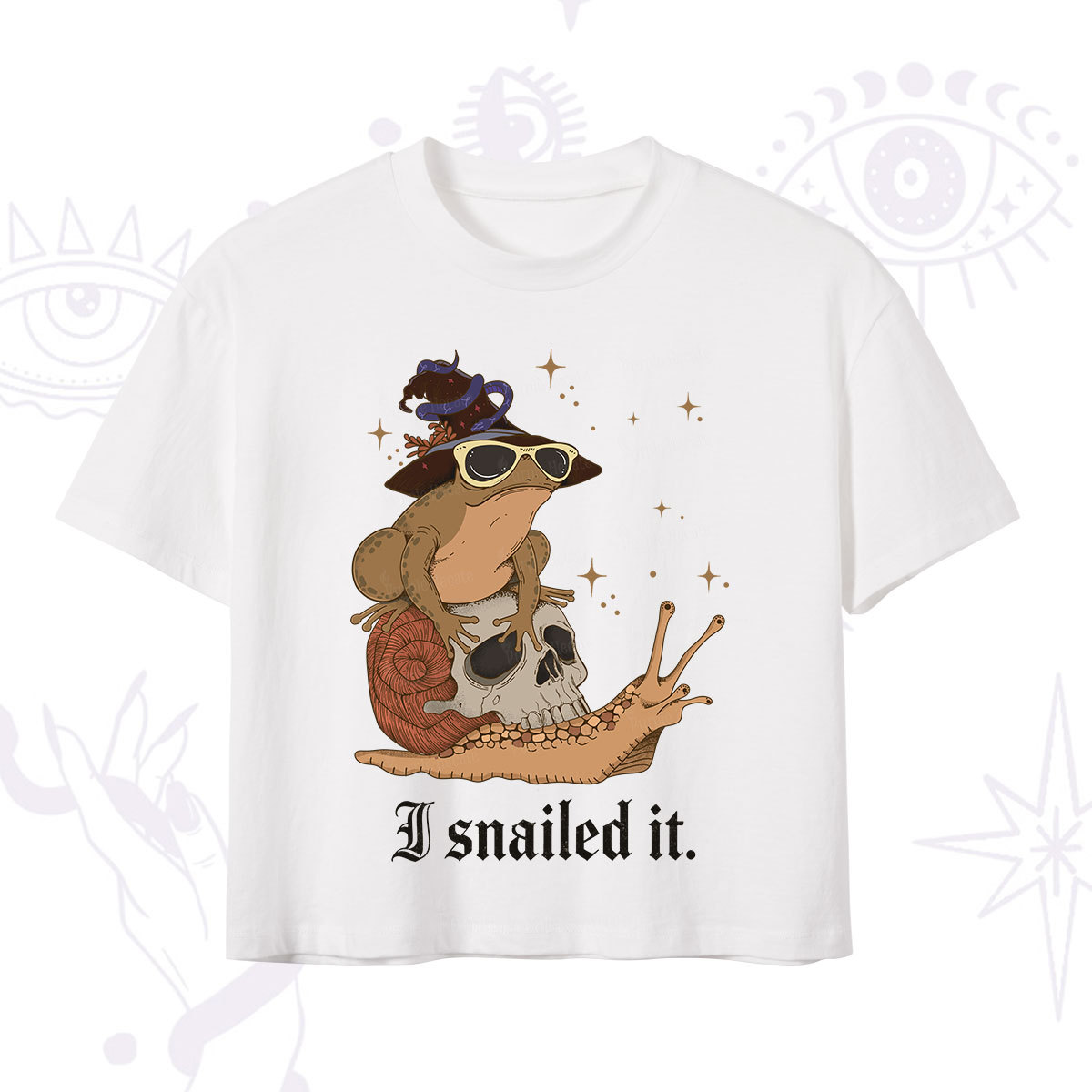 Purplehecate I Snailed It Crop T-Shirt