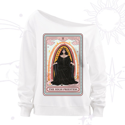 Purplehecate The High Priestess Tarot Off The Shoulder Sweatshirt