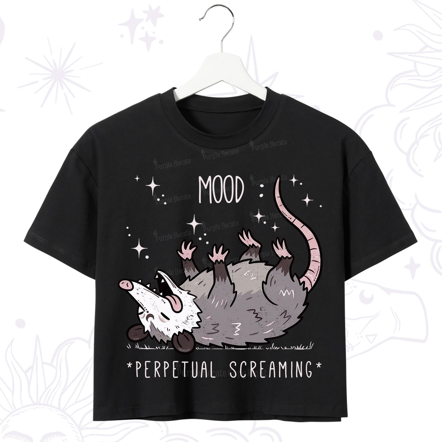 Purplehecate Mood Perpetual Screaming Opossum Crop T-Shirt