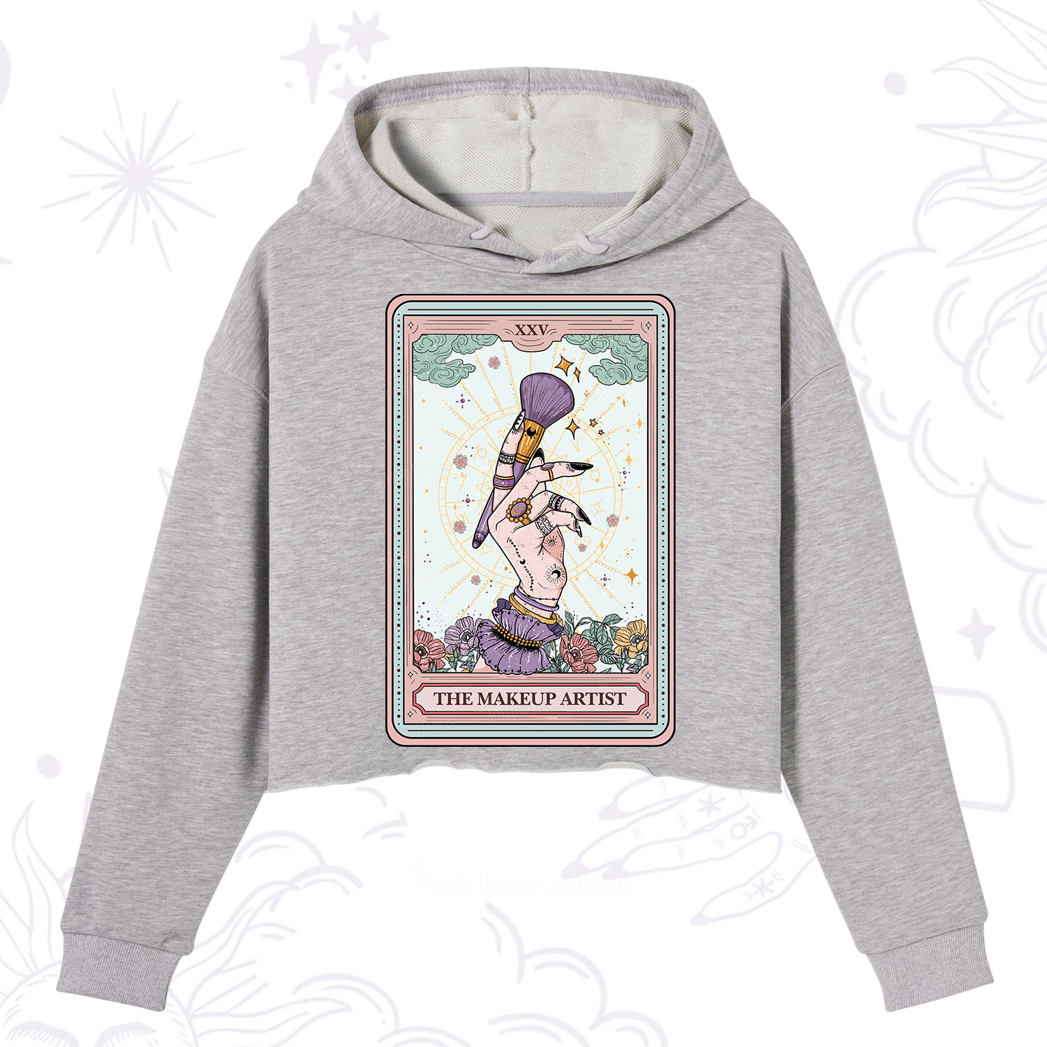 Purplehecate The Makeup Artist Tarot Crop Hoodie