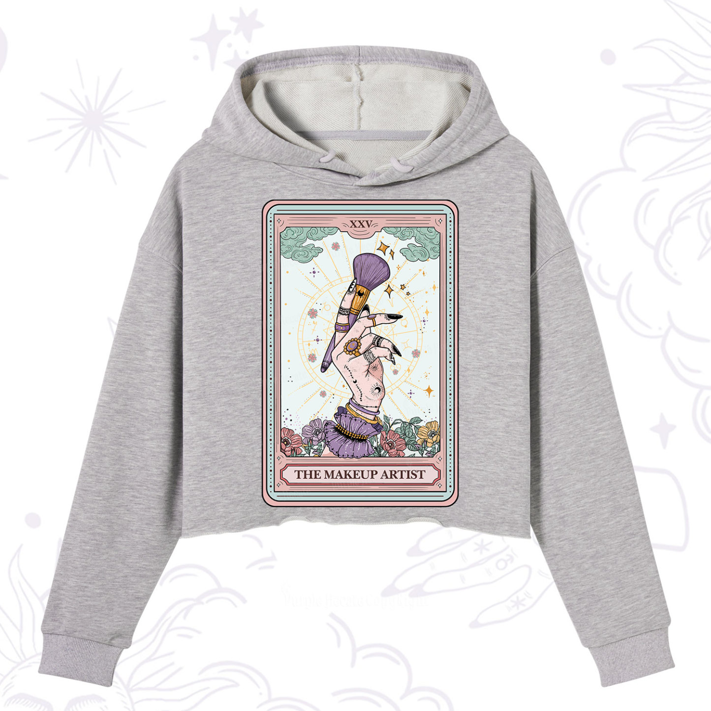 Purplehecate The Makeup Artist Tarot Crop Hoodie