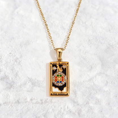 Purplehecate The Wheel Tarot Necklace