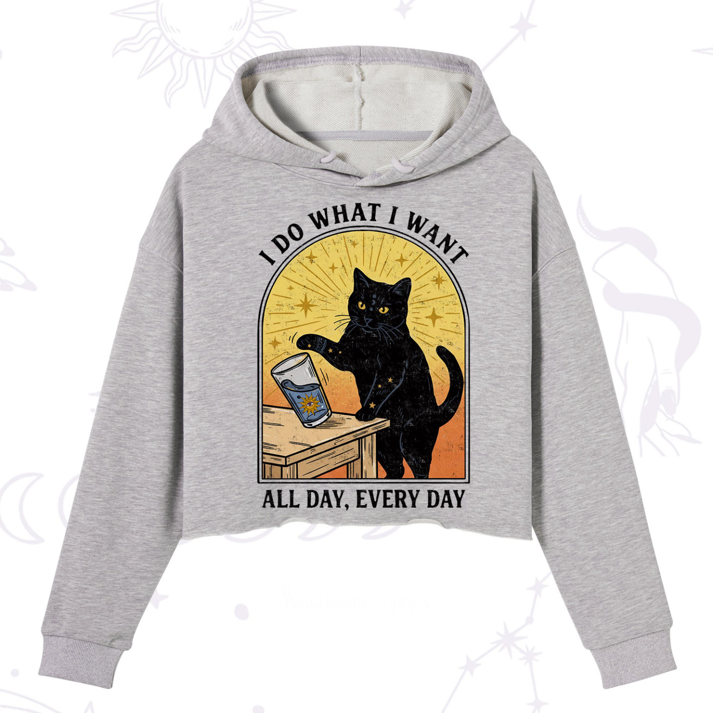 Purplehecate I Do What I What Crop Hoodie