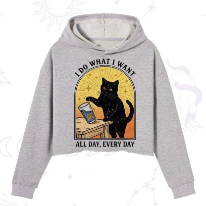 Purplehecate I Do What I What Crop Hoodie