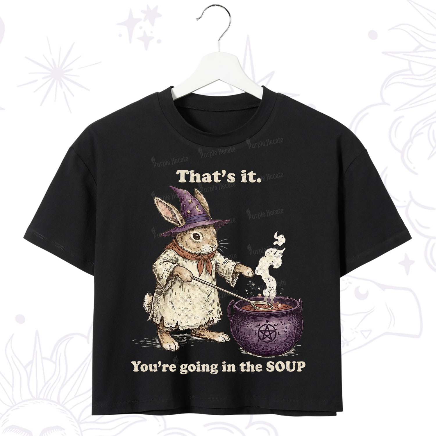 Purplehecate That's It You're Going in the Soup Witch Bunny Crop T-Shirt