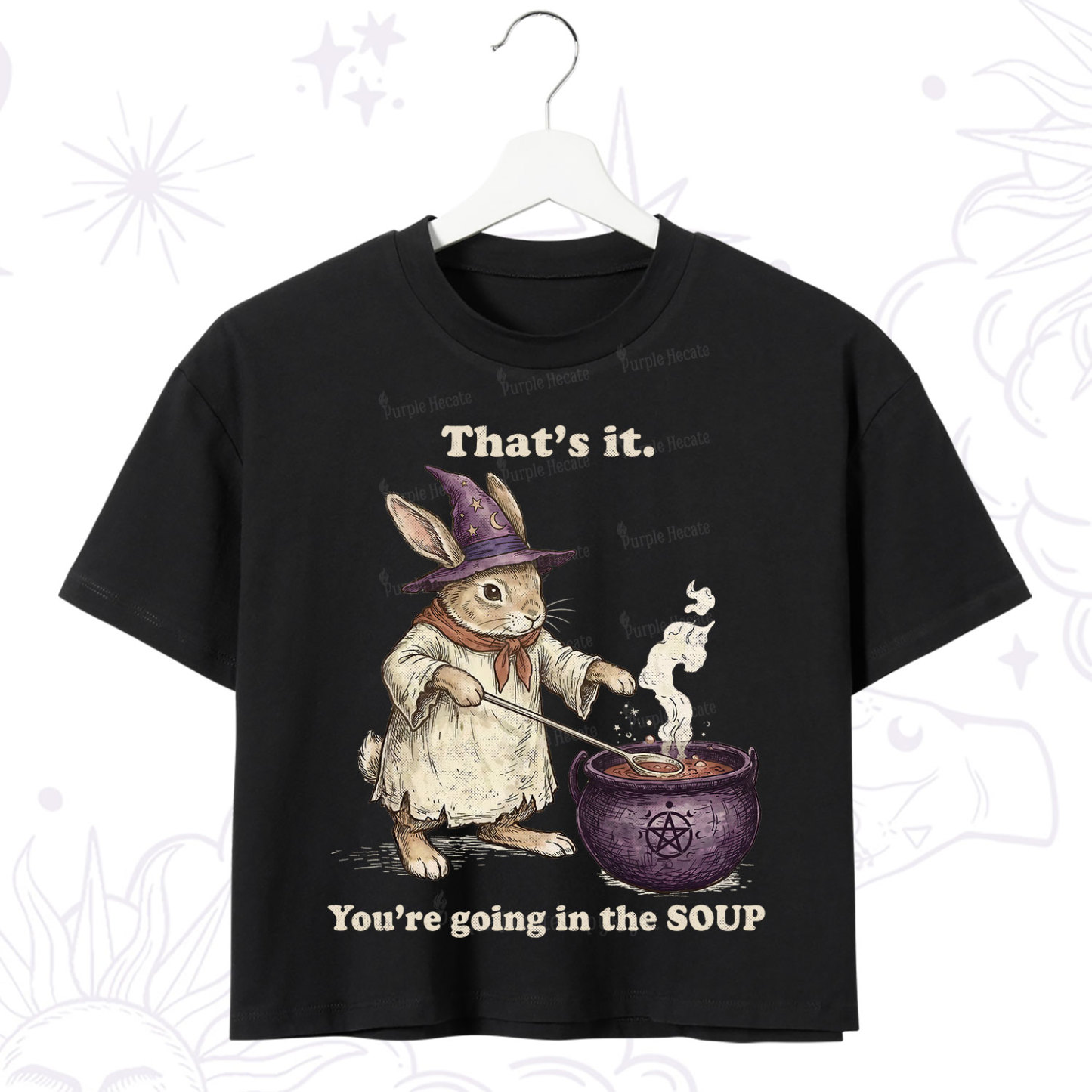 Purplehecate That's It You're Going in the Soup Witch Bunny Crop T-Shirt