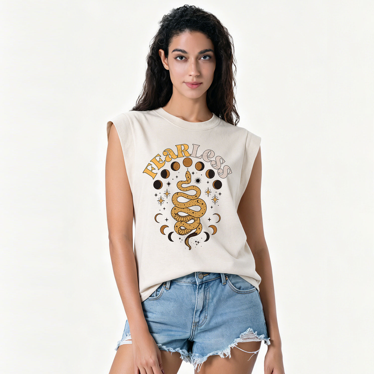Purplehecate Fearless Serpent of the Moon Phases Vintage Washed Tank
