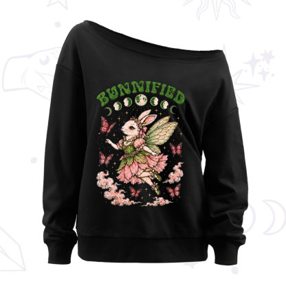 Purplehecate Bunnified Fairy Bunny Off The Shoulder Sweatshirt
