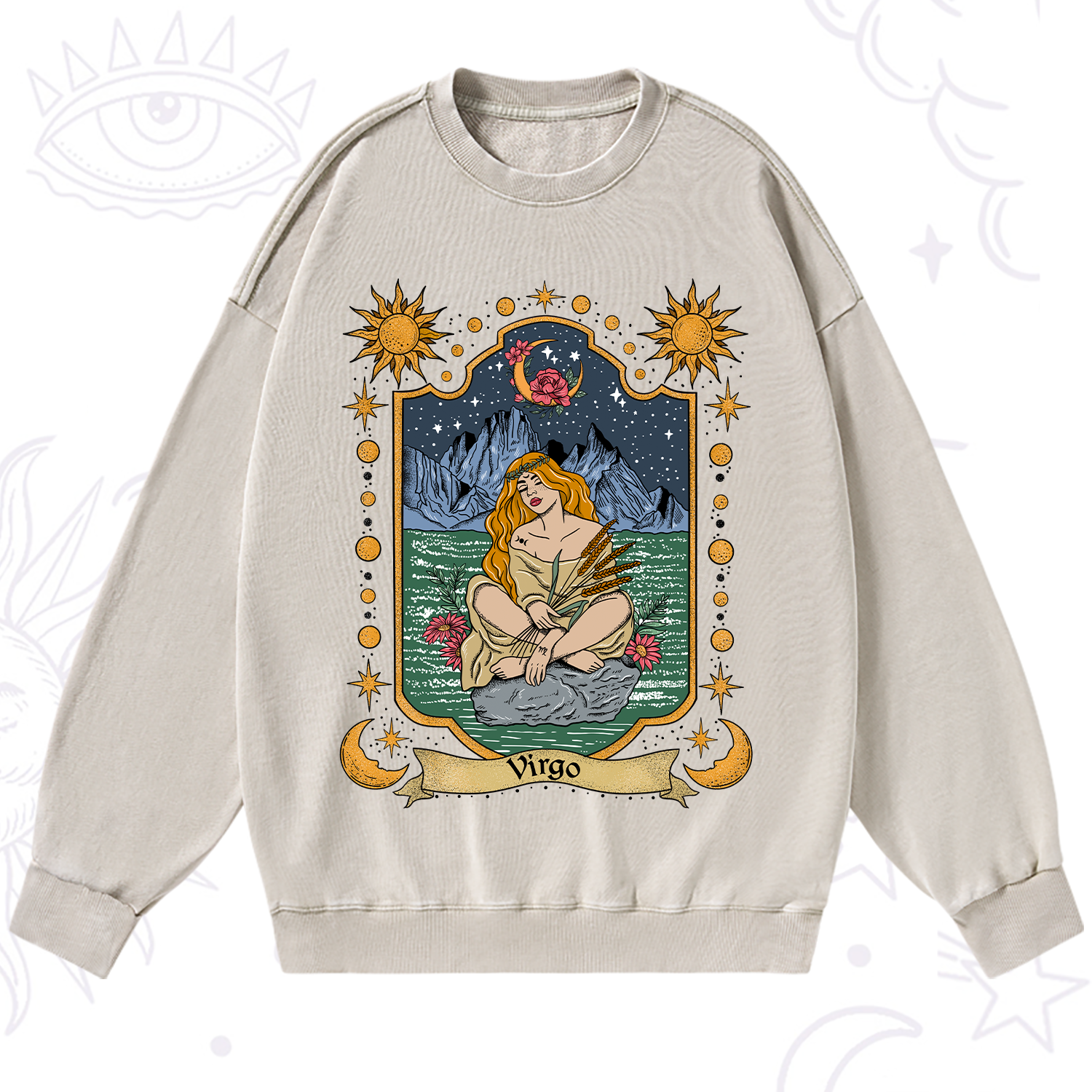 Purplehecate Virgo Zodiac Washed Sweatshirt