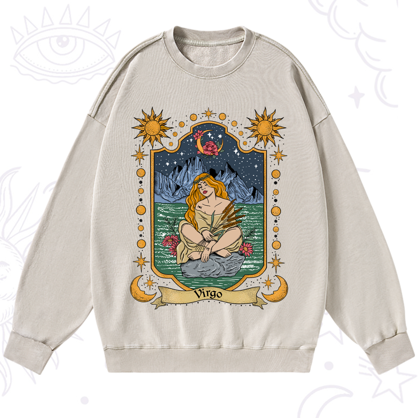 Purplehecate Virgo Zodiac Washed Sweatshirt