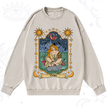 Purplehecate Virgo Zodiac Washed Sweatshirt