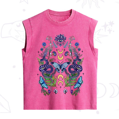 Purplehecate Moon Moth Witchery Vintage Washed Tank