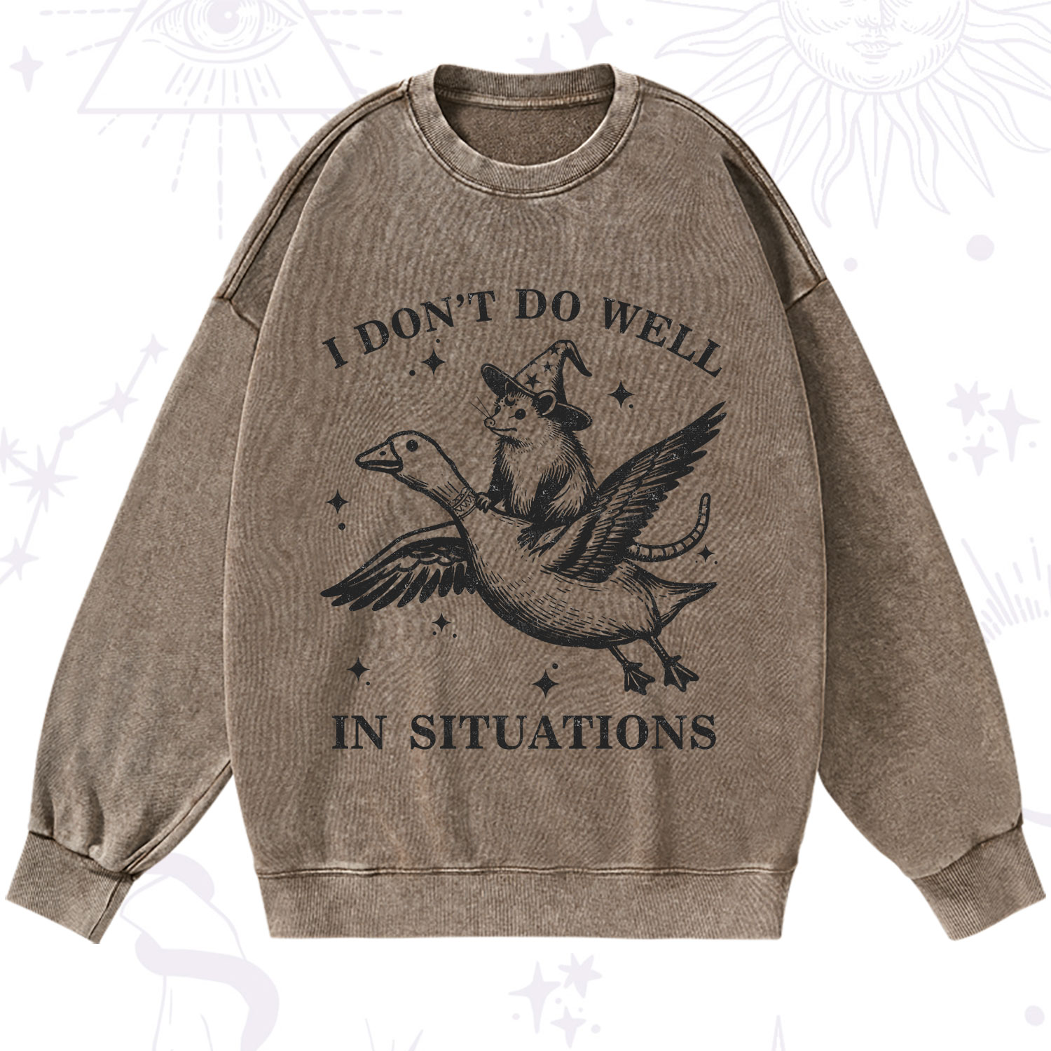 Purplehecate I Don't Do Well In Situations Washed Sweatshirt