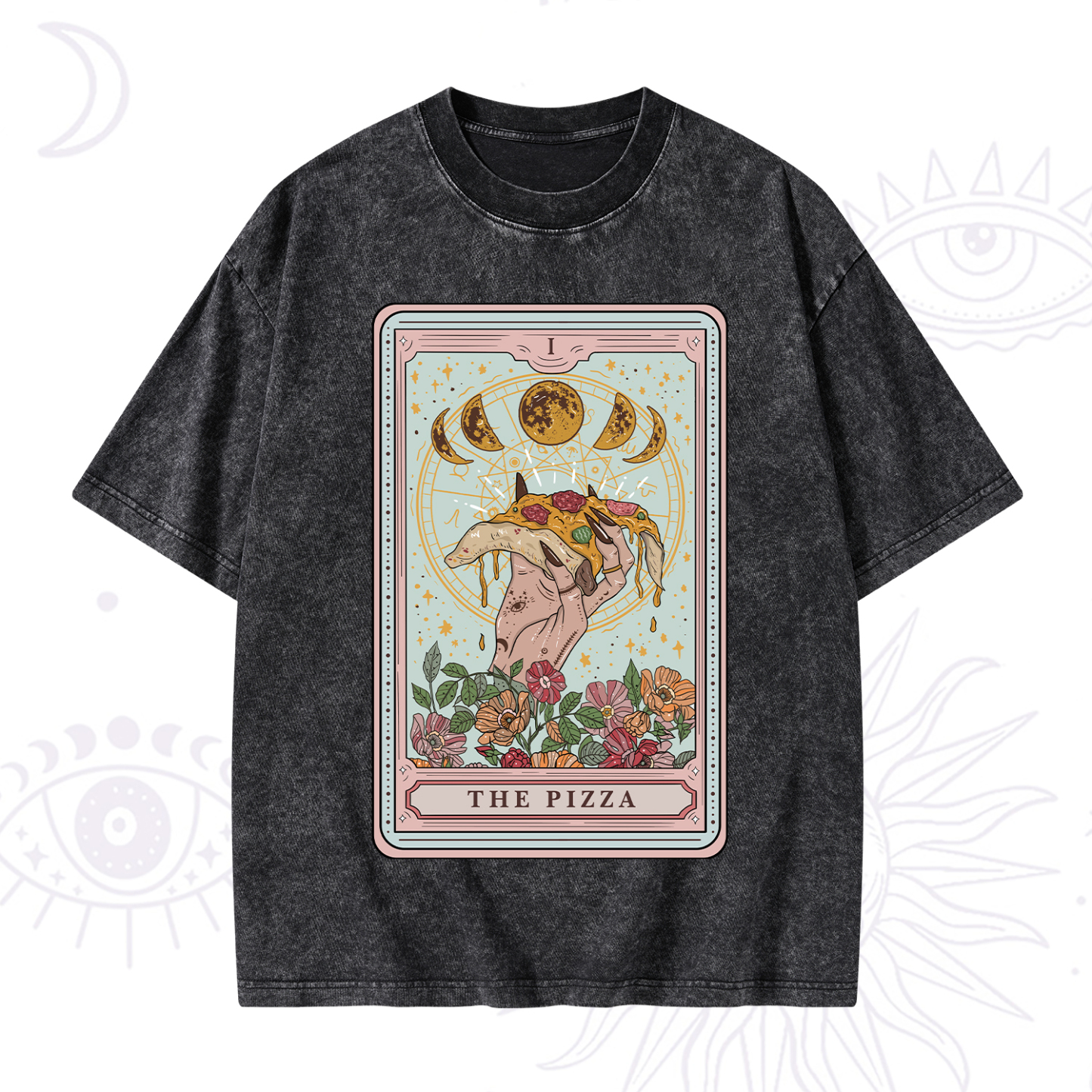 Magic Purplehecate The Pizza Tarot Washed T-Shirt