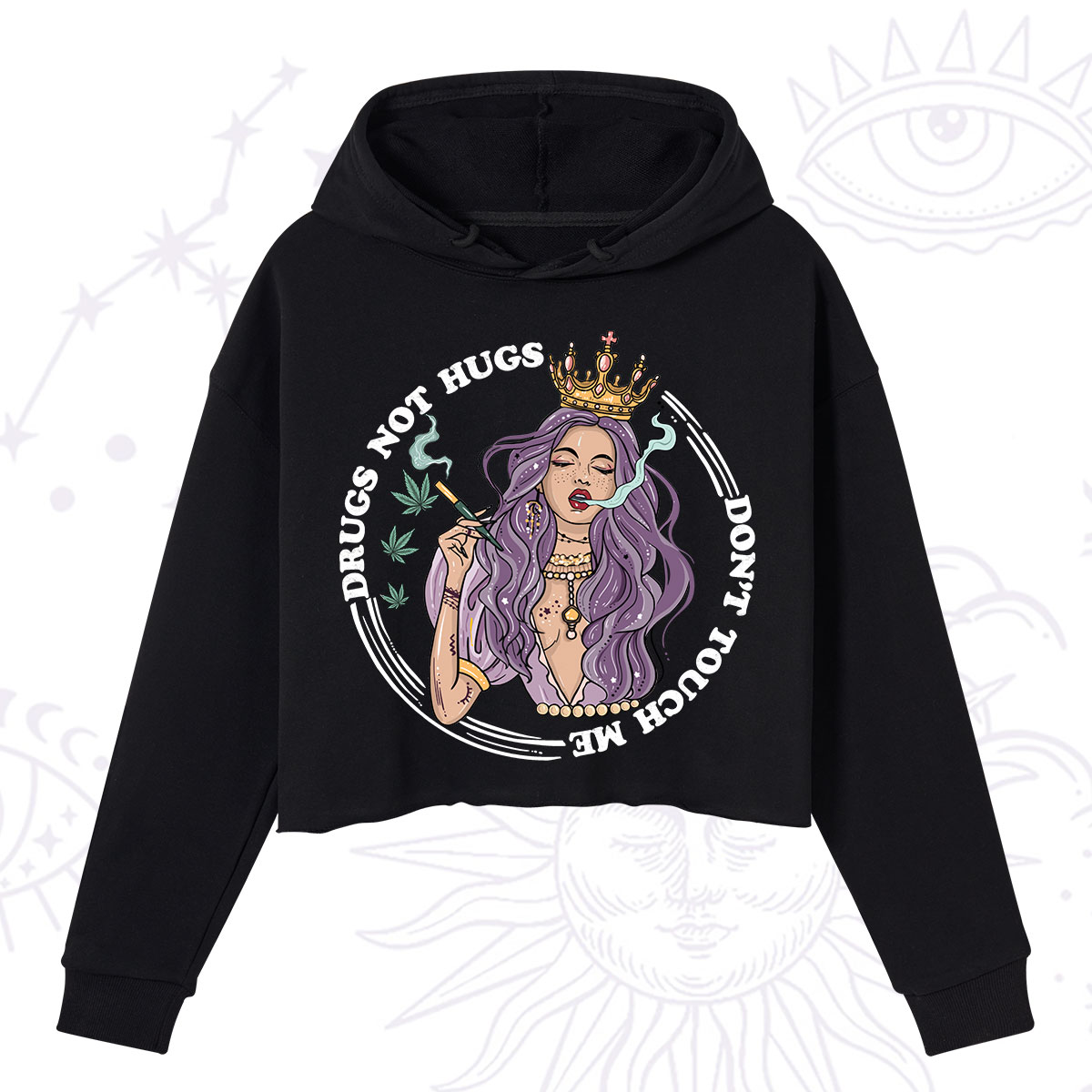 Purplehecate Weed Be Sarcastic Crop Hoodie