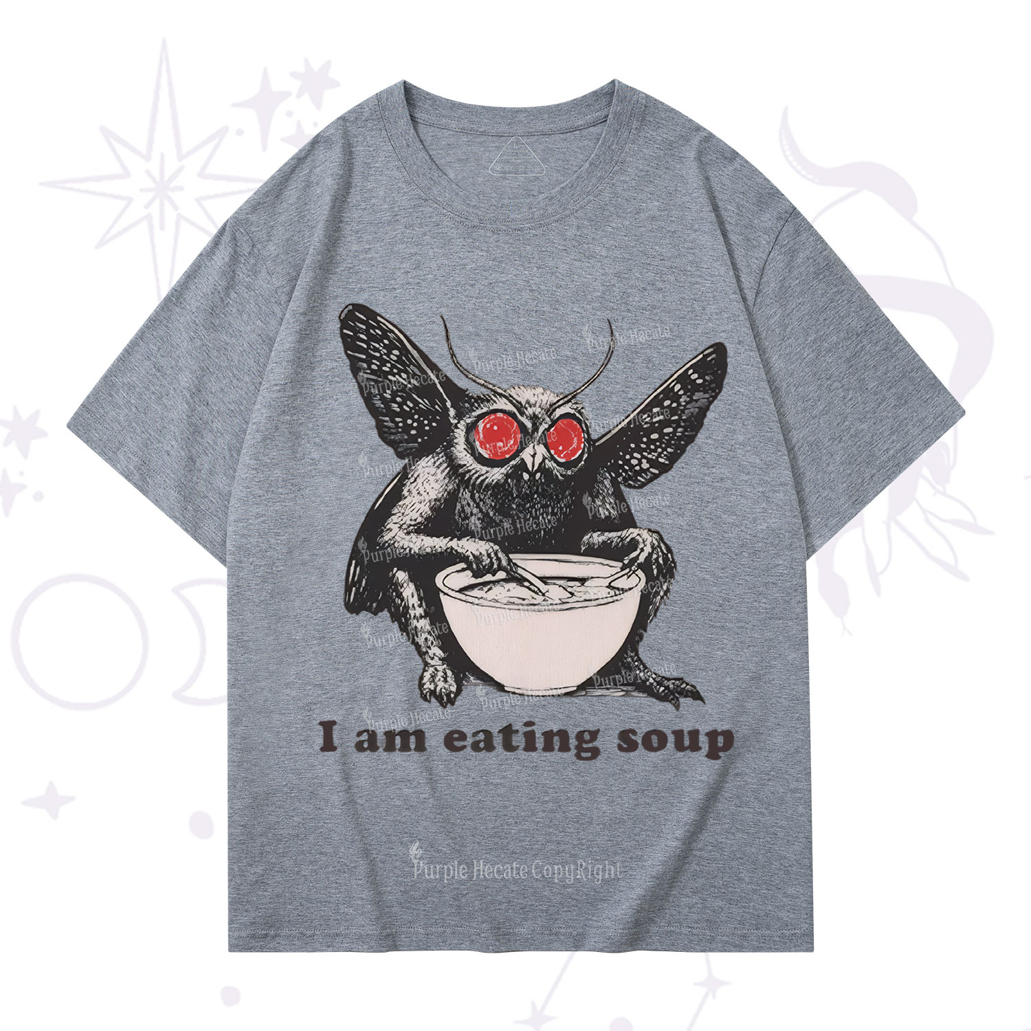 Purplehecate Mothman Eating Soup T-Shirt