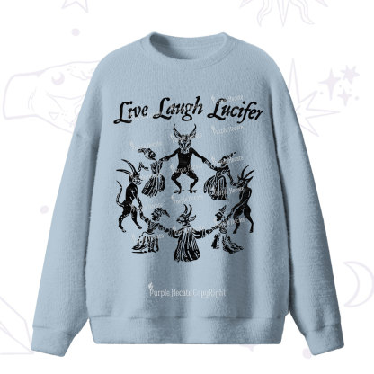 Purplehecate Live Laugh Lucifer Fuzzy Ugly Sweater
