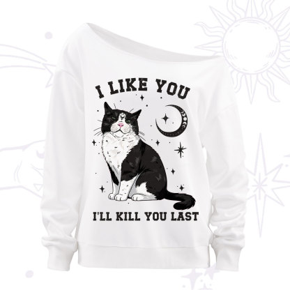 Purplehecate I Like You I'll Kill You Last Off The Shoulder Sweatshirt