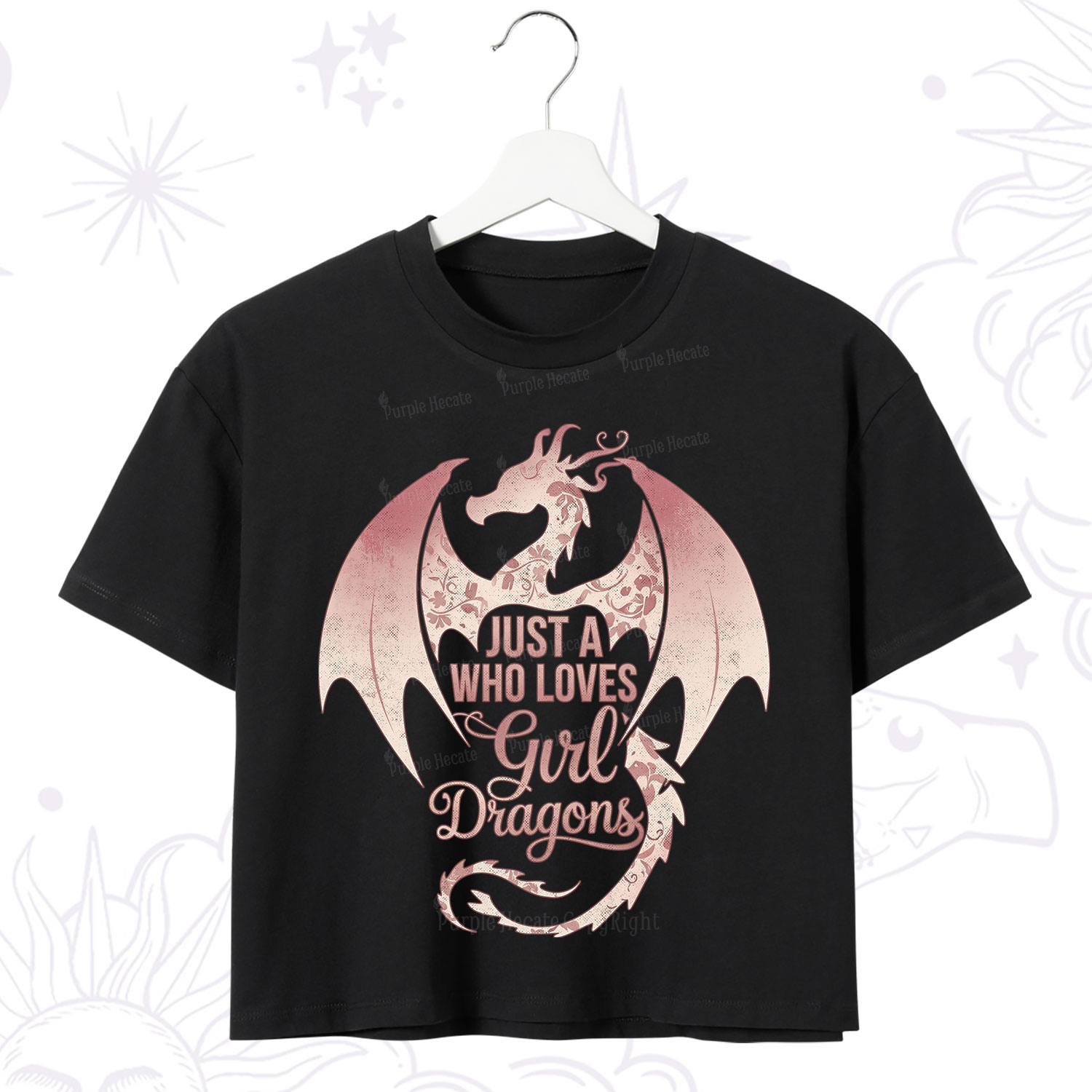 Purplehecate Just A Girl Who Loves Dragons Crop T-Shirt