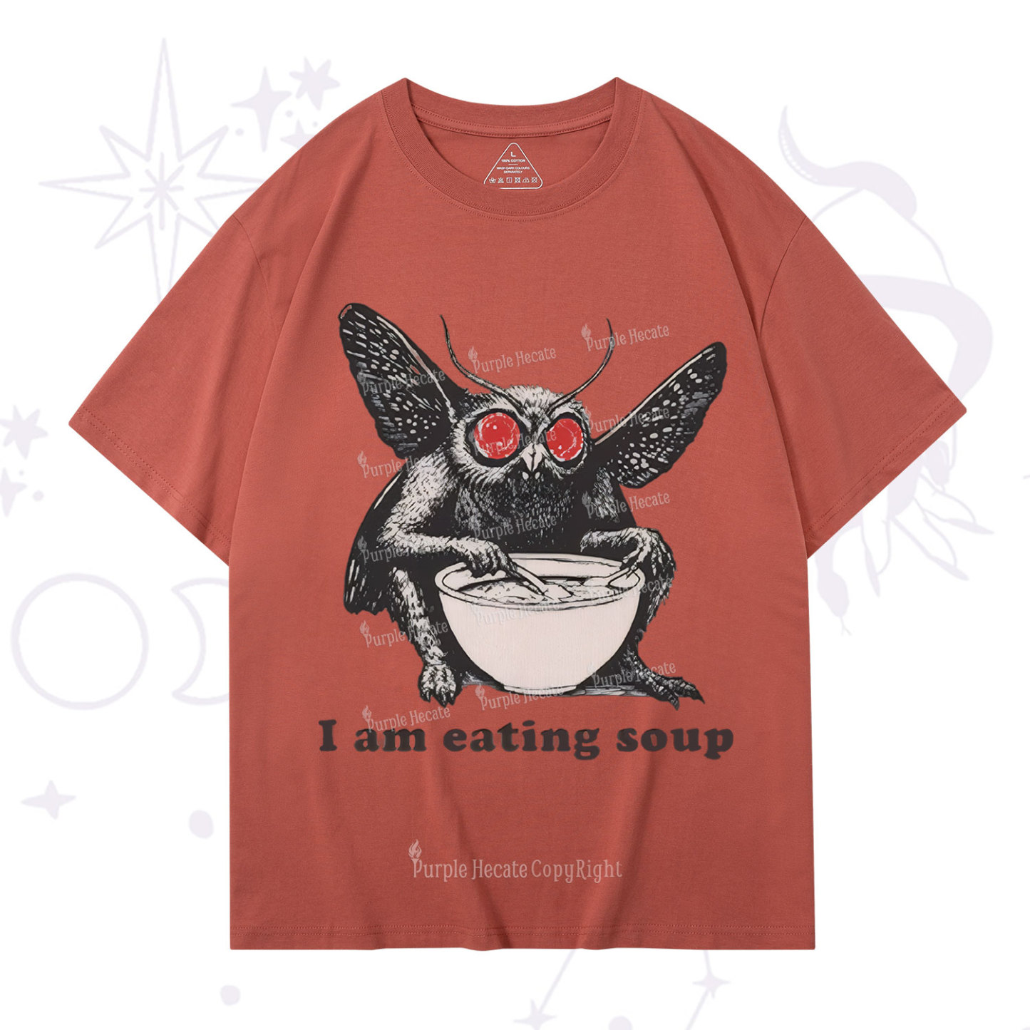Purplehecate Mothman Eating Soup T-Shirt