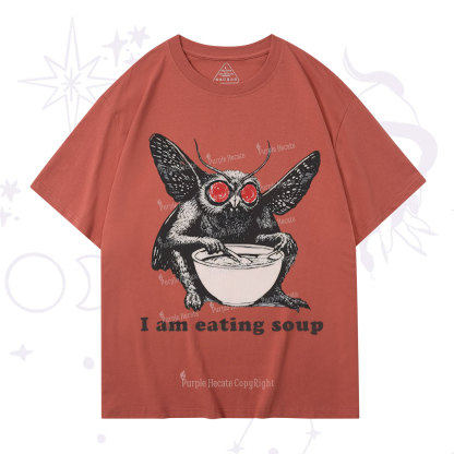 Purplehecate Mothman Eating Soup T-Shirt