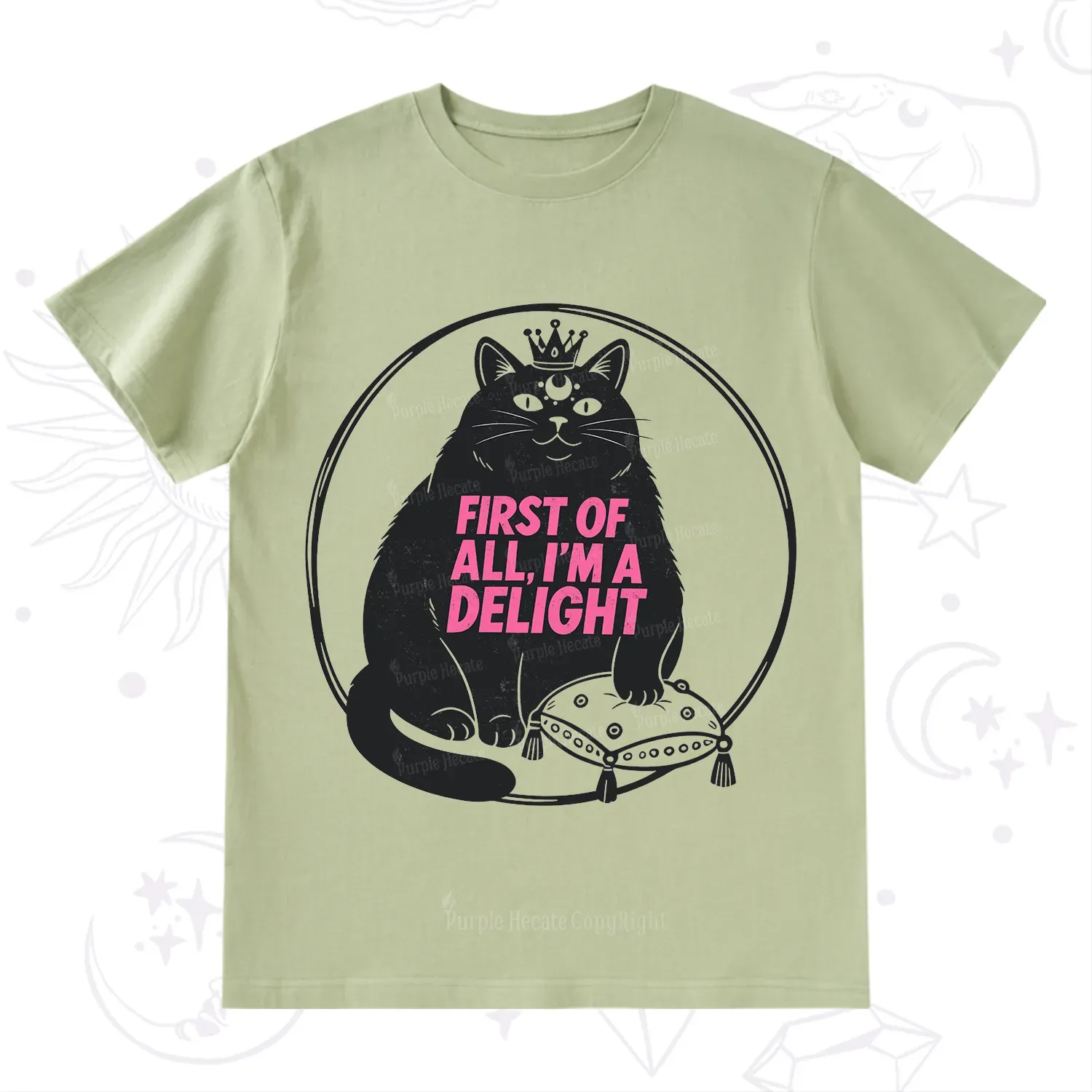 Purplehecate Black Cat First Of All I'm A Delight T-Shirt