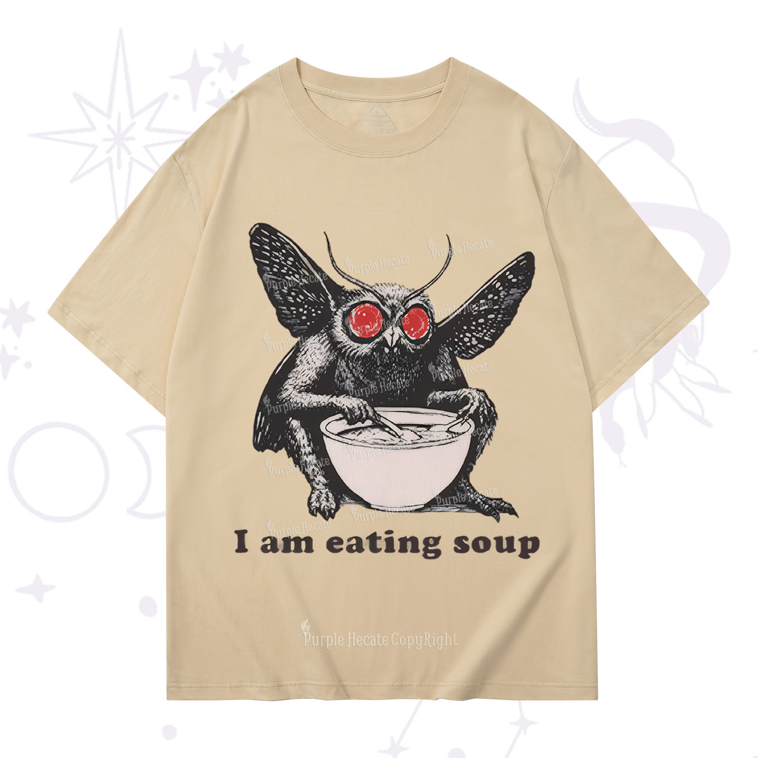 Purplehecate Mothman Eating Soup T-Shirt