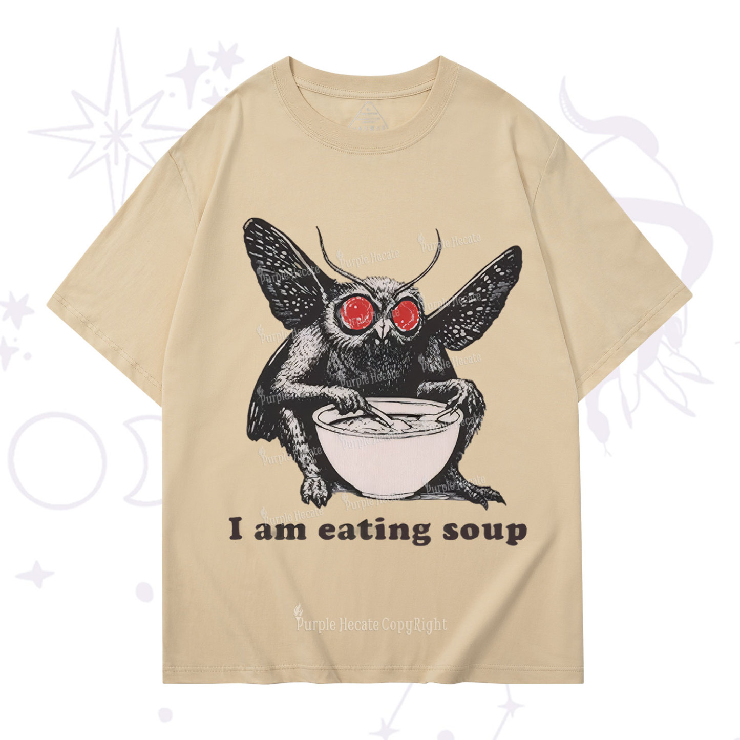 Purplehecate Mothman Eating Soup T-Shirt