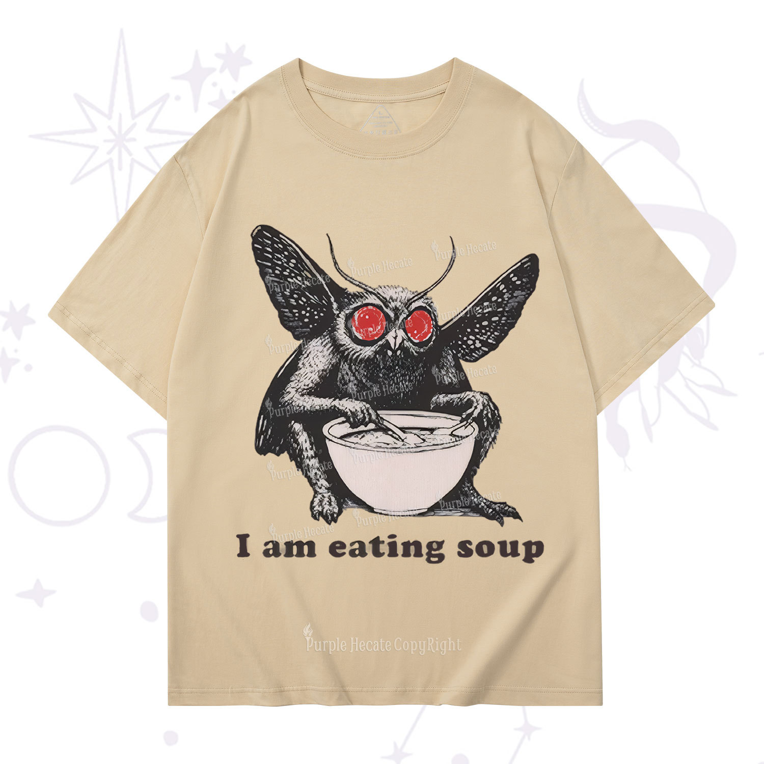 Purplehecate Mothman Eating Soup T-Shirt