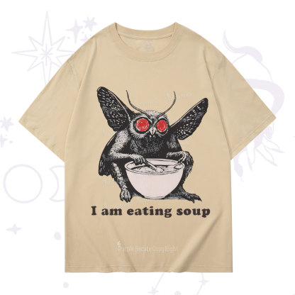 Purplehecate Mothman Eating Soup T-Shirt