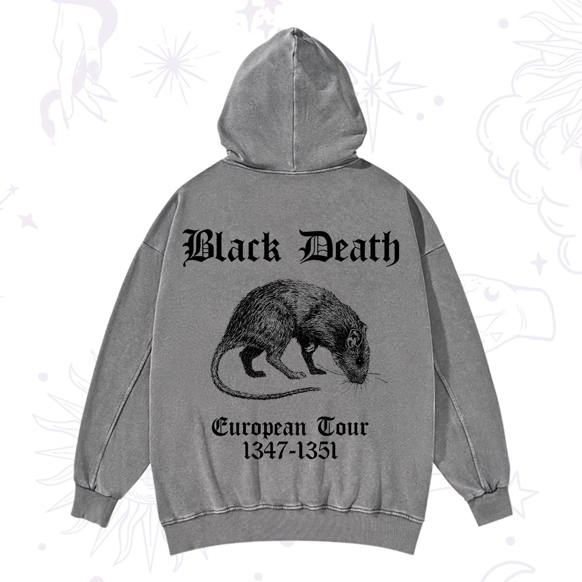 Purplehecate Black Death European Tour Washed Hoodie