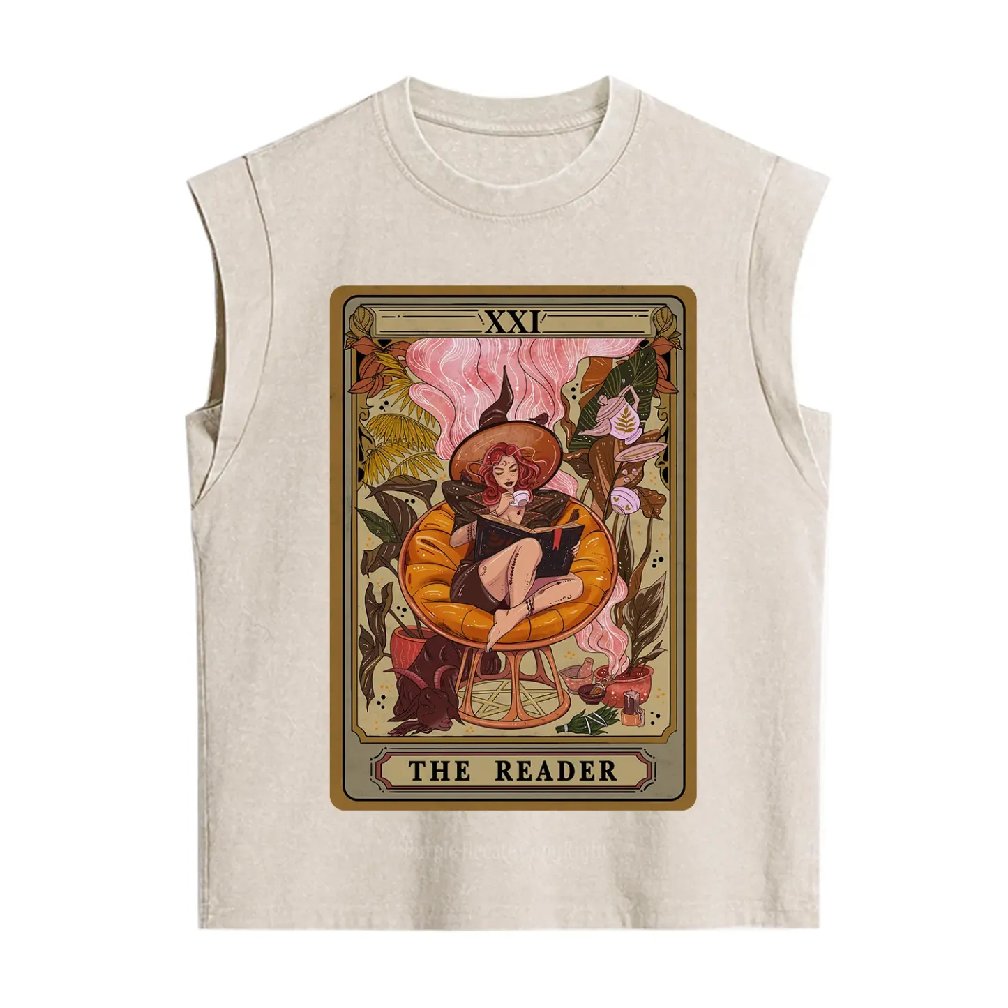 Purplehecate The Reader Tarot Card Vintage Washed Tank