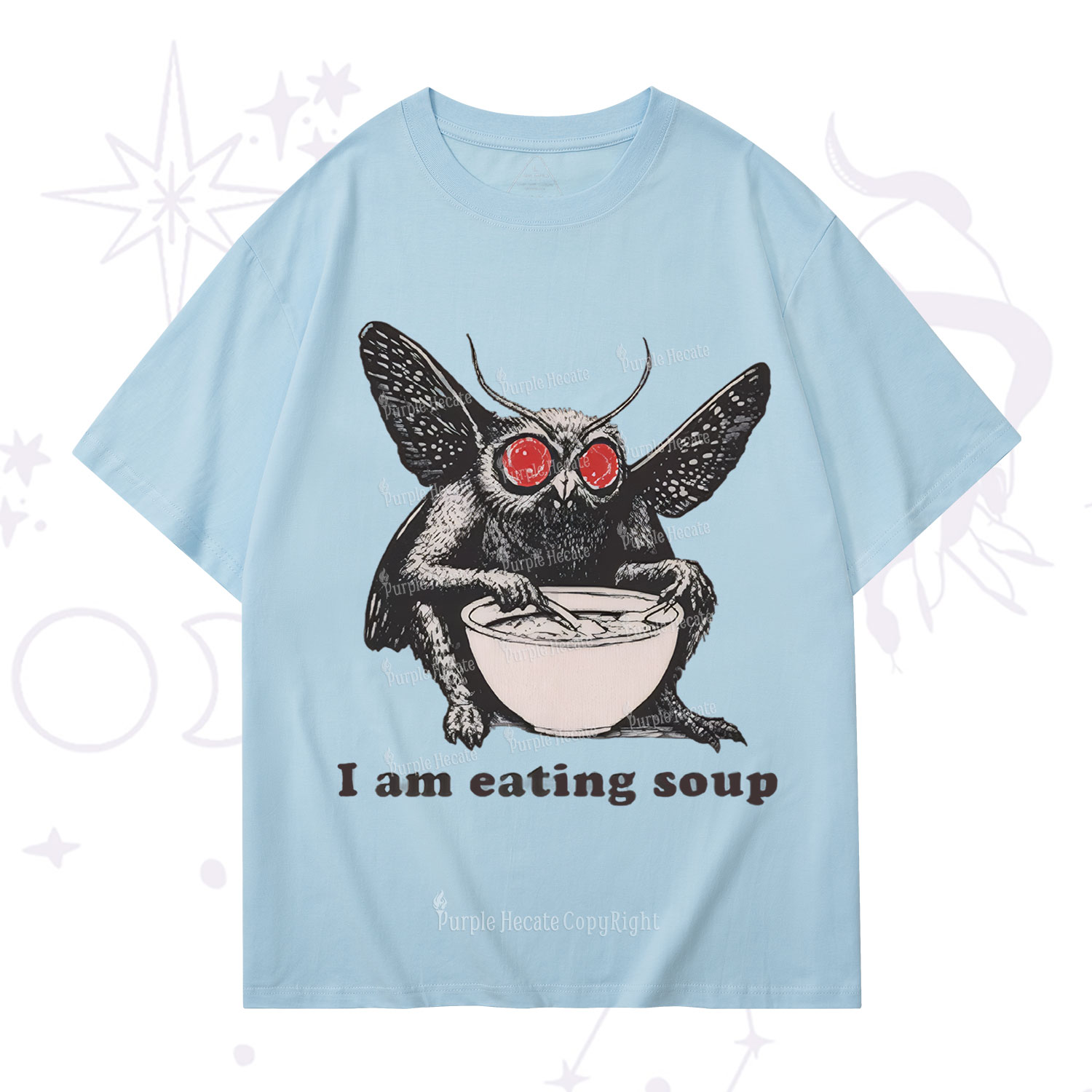 Purplehecate Mothman Eating Soup T-Shirt