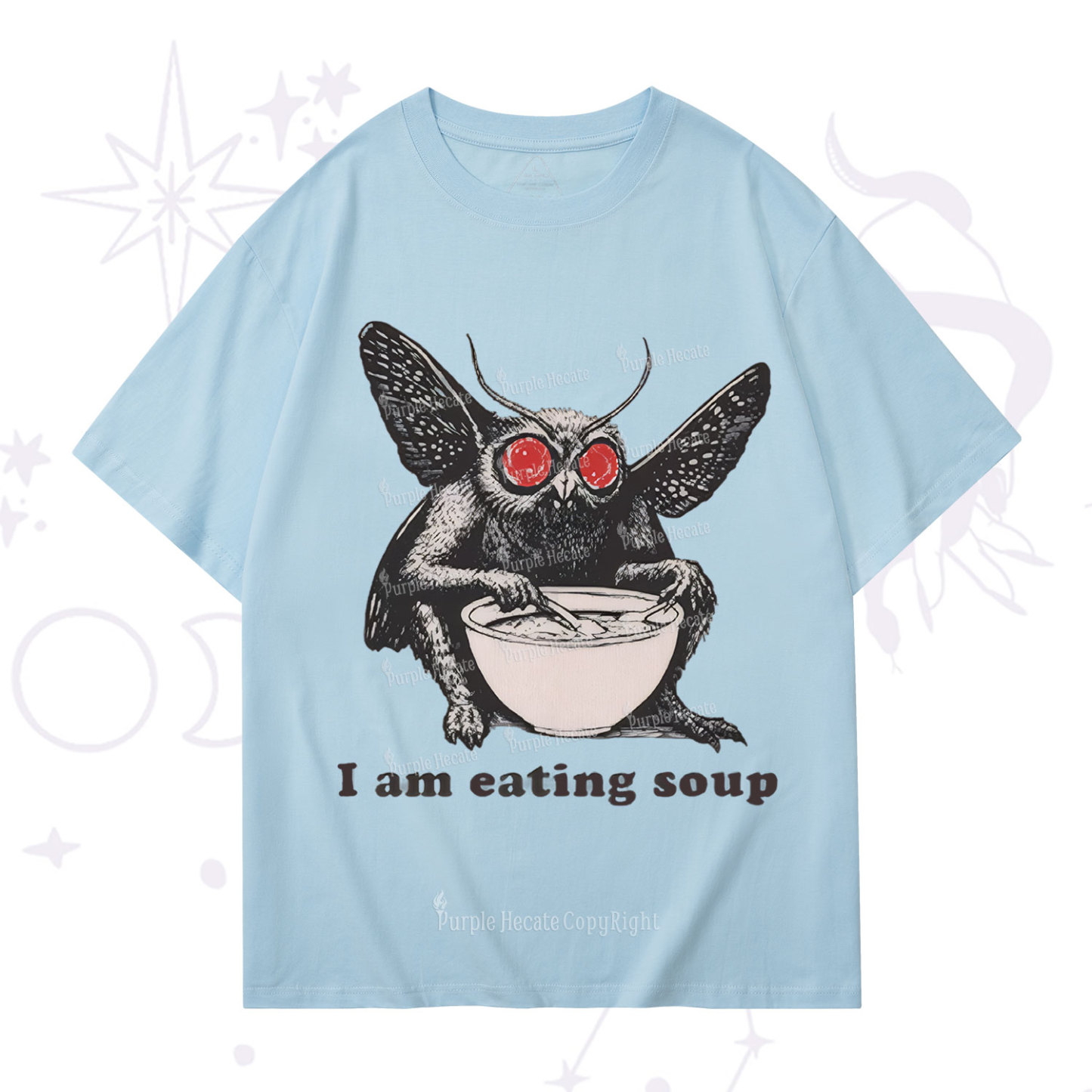 Purplehecate Mothman Eating Soup T-Shirt