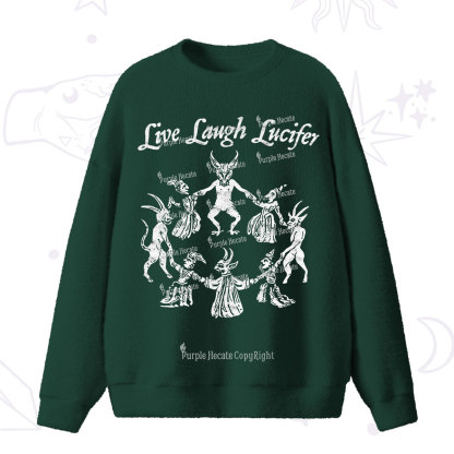 Purplehecate Live Laugh Lucifer Fuzzy Ugly Sweater