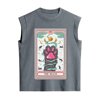 Purplehecate The Beans Cat Tarot Vintage Washed Tank