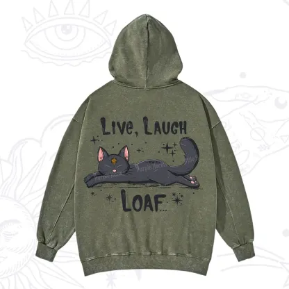 Purplehecate Live Laugh Loaf Washed Hoodie