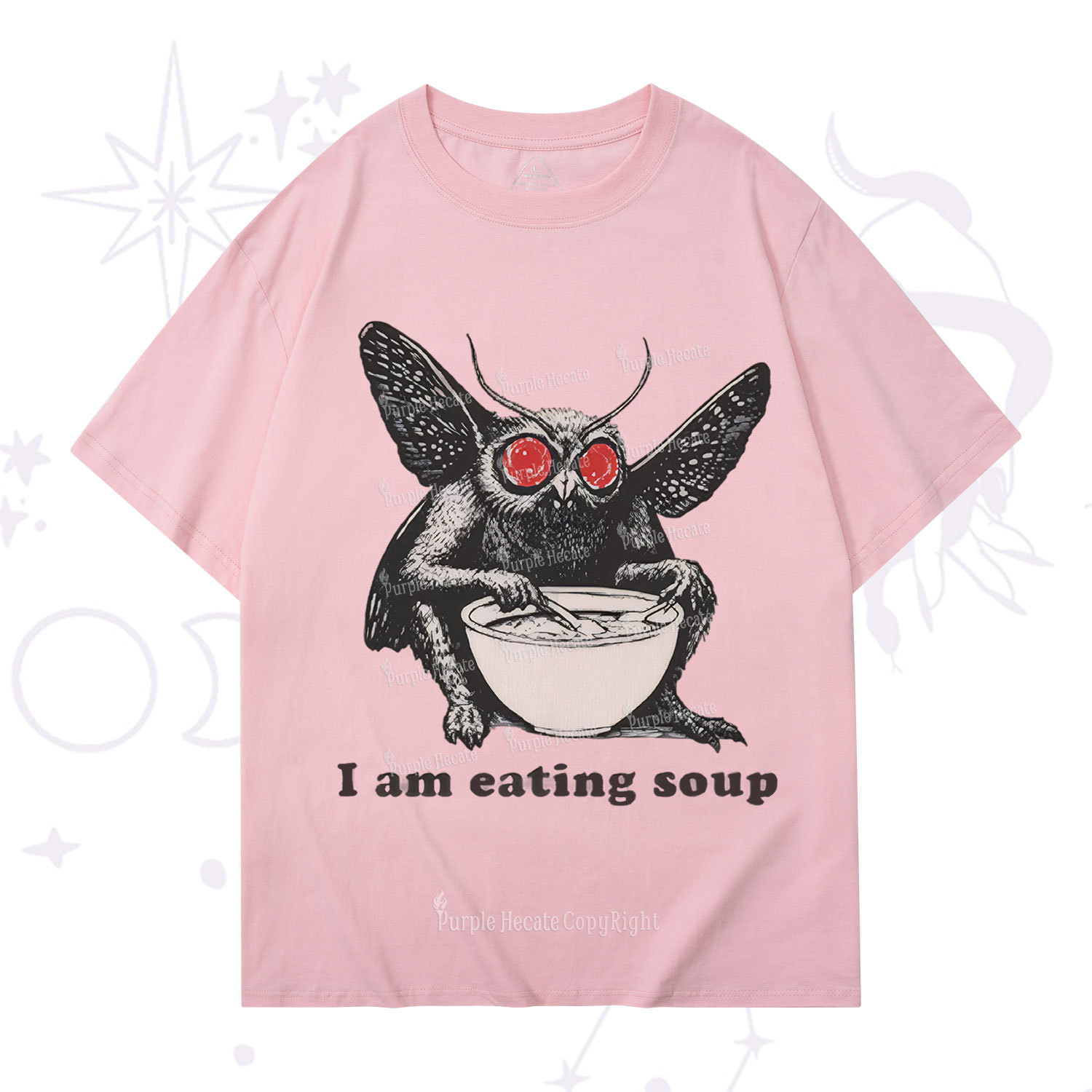 Purplehecate Mothman Eating Soup T-Shirt