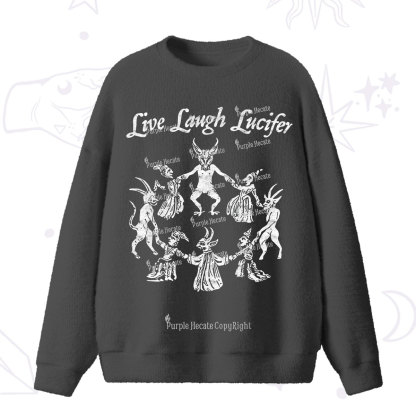 Purplehecate Live Laugh Lucifer Fuzzy Ugly Sweater