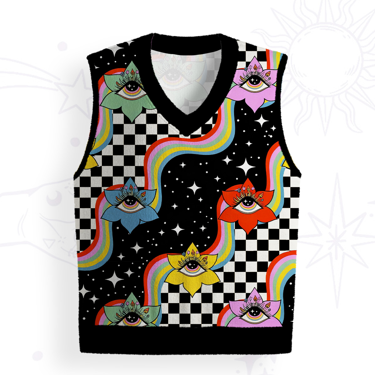 Purplehecate Enchanted Eye Blossom Ugly Sweater Vest