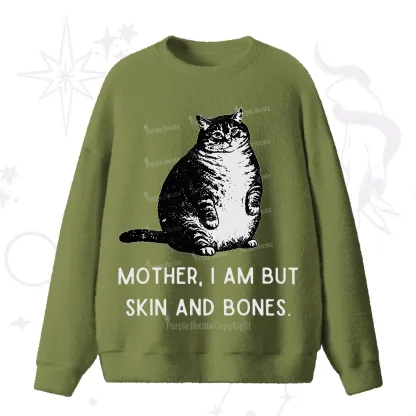 Purplehecate Cat Mother I Am But Skin And Bones Fuzzy Ugly Sweater